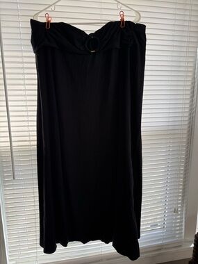 Robert Louis Black Maxi Skirt with Buckle Detail
